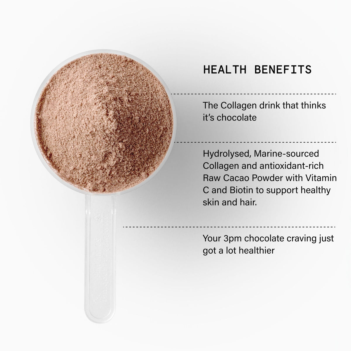 Chollagen Collagen Powder Hydrolysed Marine Collagen Peptides, Organic Cacao, Biotin & Vitamin C Food Supplement